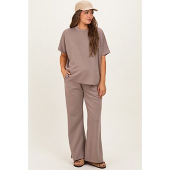 Maternity Curved Hem Tee Pants Maternity Set