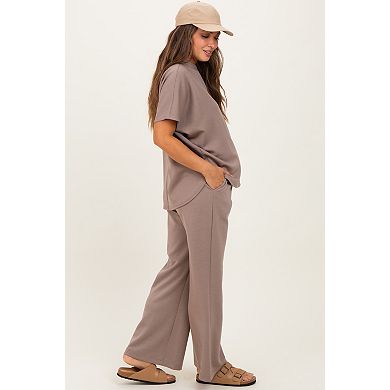 Maternity Curved Hem Tee Pants Maternity Set