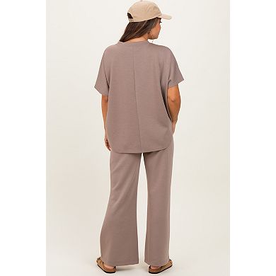 Maternity Curved Hem Tee Pants Maternity Set