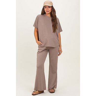 Maternity Curved Hem Tee Pants Maternity Set