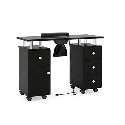 Gymax Manicure Table Nail Desk w/ Electric Dust Collector 3 Dust