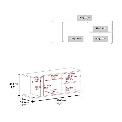 Sudley Entertainment Center with 4 Shelves and 4 Legs