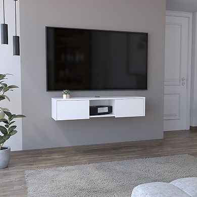 Adel Floating TV Stand, Sleek Wall-Mounted Console with 2-Doors