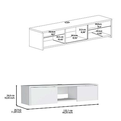 Adel Floating TV Stand, Sleek Wall-Mounted Console with 2-Doors