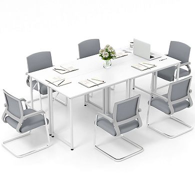 Gymax 1PC/4PCS Home Office PC Table Rectangular Meeting Room Table 40''x19.5'' w/ Metal Frame