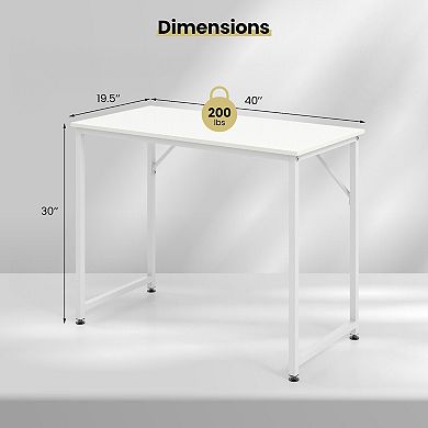 Gymax 1PC/4PCS Home Office PC Table Rectangular Meeting Room Table 40''x19.5'' w/ Metal Frame