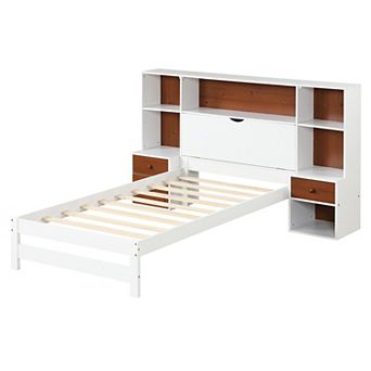 Gymax Bed Frame w/ Storage Headboard & Nightstands 7 Compartments 3 Drawers