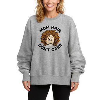 Women's Peanuts Peppermint Patty Oversized Fleece Crew Sweatshirt