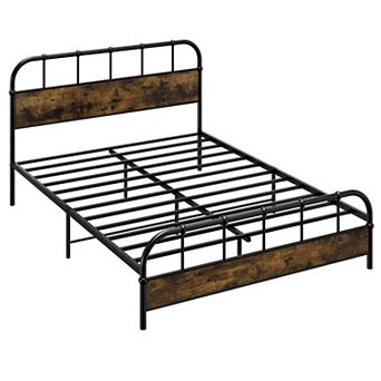 Gymax Bed Frame Industrial Platform Bed Frame w/ Under Bed Storage