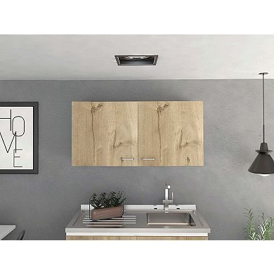 Salento Wall Double Door Cabinet, Two Shelves
