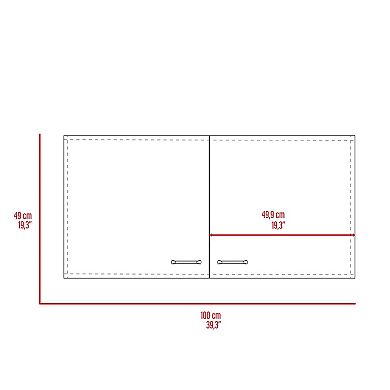 Salento Wall Double Door Cabinet, Two Shelves