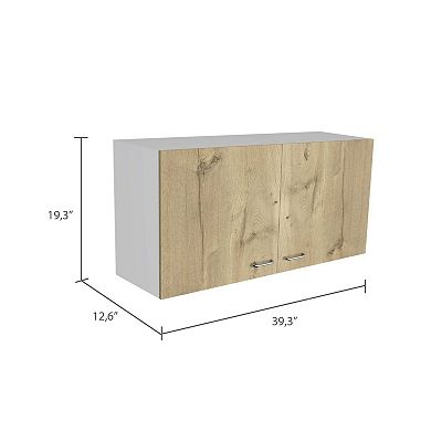 Salento Wall Double Door Cabinet, Two Shelves