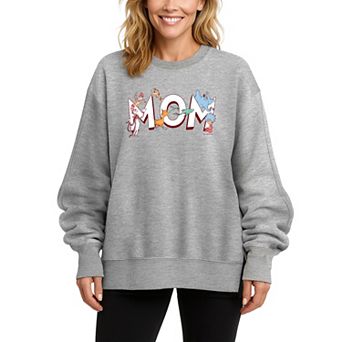 Women's Dr. Seuss Mom Oversized Fleece Oversized Fleece Crew Sweatshirt