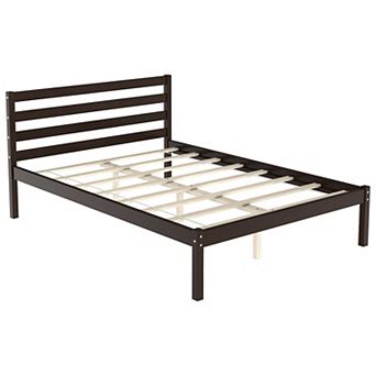 Gymax Platform Bed Frame Headboard Slat Support Mattress Foundation