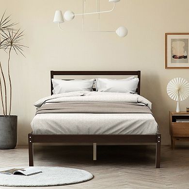 Gymax Platform Bed Frame Headboard Slat Support Mattress Foundation