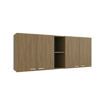 Olimpo 150 Wall Double Door Cabinet,Two External Shelves, Two Interior Shelves