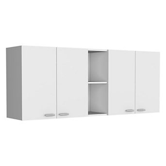 Olimpo 150 Wall Double Door Cabinet,Two External Shelves, Two Interior Shelves
