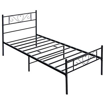 Gymax Metal Platform Bed Frame Heavy-duty Steel Slat Support with Storage