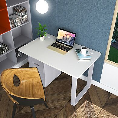 Gymax 48'' x 30'' Universal Tabletop for Standard & Standing Desk Frame White