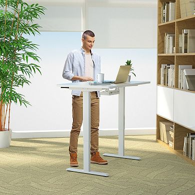 Gymax 48'' x 30'' Universal Tabletop for Standard & Standing Desk Frame White