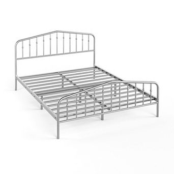 Gymax Metal Bed Frame Platform Headboard & Footboard W/Storage