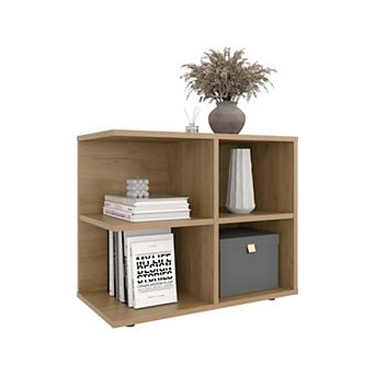 Orchards Console Sideboard Cart, 4 Shelves, Natural Oak