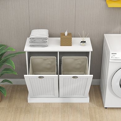 Cabinet with Two-Bin Tilt-Out Laundry Sorter Cabinet