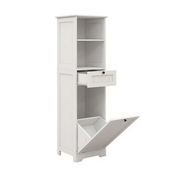 Tilt-Out Laundry Cabinet with One Compartment and One Drawer