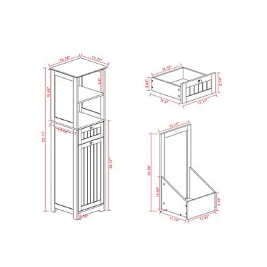 Tilt-Out Laundry Cabinet with One Compartment and One Drawer