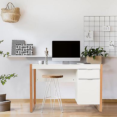 Gymax Modern Computer Desk Workstation Desk Home Office w/ Storage Cabinet