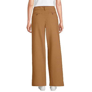 Petite Lands' End Stretch Canvas High Rise Wide Leg Pants
