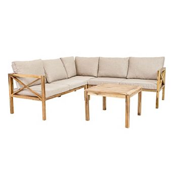 Sunnydaze Edisto 2 pc Acacia Outdoor Conversation Set