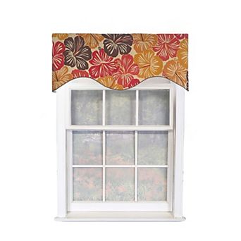 Wild Hibiscus Cornice 100% Cotton Rod Pocket Lined Window Valance 50" x 17" Multi