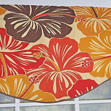 Wild Hibiscus Cornice 100% Cotton Rod Pocket Lined Window Valance 50" x 17" Multi
