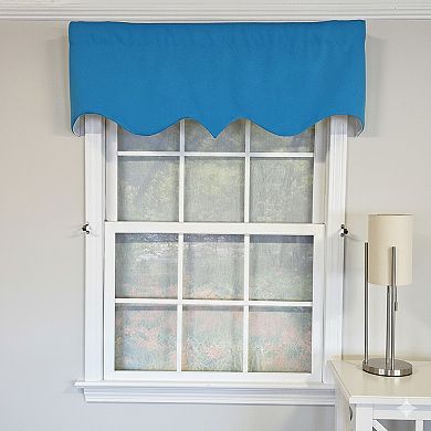 Primo Regal 100% Cotton Rod Pocket Lined Window Valance 50" x 17" Blue