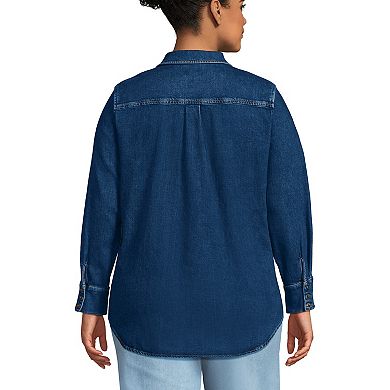 Women's Lands' End Soft Denim Twill Button Front Shirt