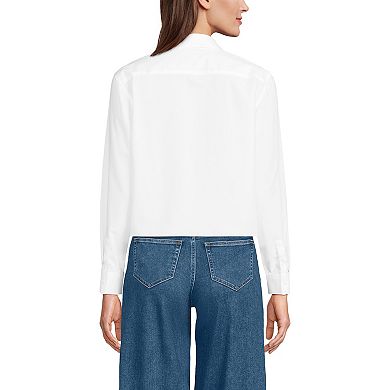 Petite Lands' End No Iron Boxy Cropped Shirt