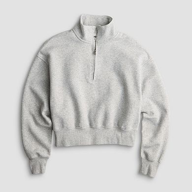 Juniors' SO® Cropped Quarter-Zip Fleece Sweatshirt