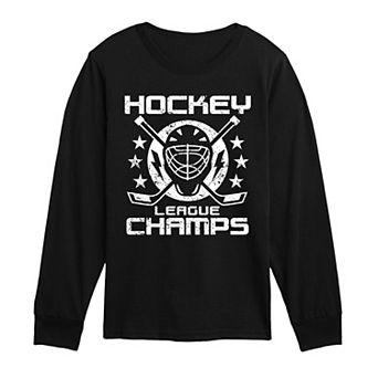 Boys 8-20 Hockey League Champs Long Sleeve Graphic Tee