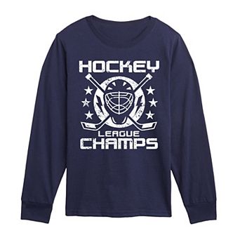 Boys 8-20 Hockey League Champs Long Sleeve Graphic Tee
