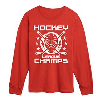 Boys 8-20 Hockey League Champs Long Sleeve Graphic Tee