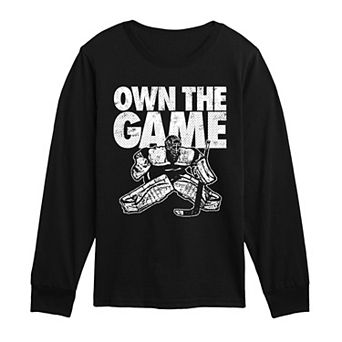 Boys 8-20 Hockey Own the Game Long Sleeve Graphic Tee