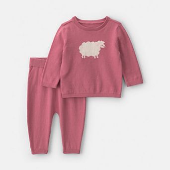 Baby Girl Carter’s 2 pc Long Sleeve Top & Pants Set with Sheep Design