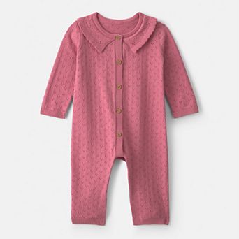 Baby Carter's 100% Cotton Pointelle Long-Sleeve Jumpsuit
