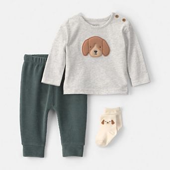 Baby Boy Carter's 3 pc Dog Long Sleeve Top & Pant Set