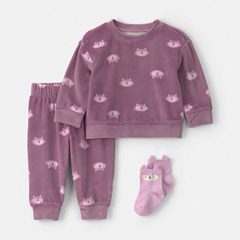 Baby Boy Carter's 3 pc Fox Crewneck Pullover, Pants & Socks Set