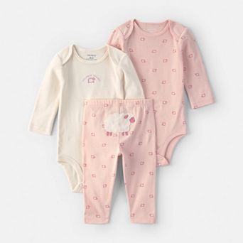 Baby Girl Carter’s 3 pc Long-Sleeve Bodysuit & Pants Set