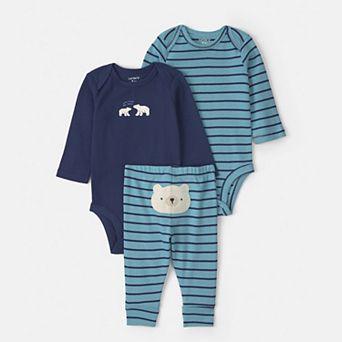 Baby Boy Carter's 3 pc Long-Sleeve Bodysuit & Pants Set