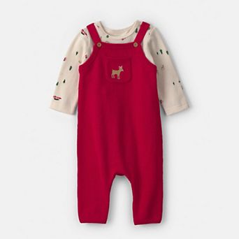 Baby Boys Carter’s 2 pc Holiday Long-Sleeve Sweater & Overalls Set