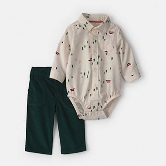 Baby Boy Carter’s 2 pc Holiday Long-Sleeve Bodysuit & Pants Set